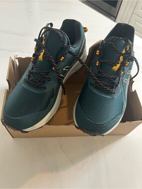 Asics Teal and Yellow Men's Sneakers